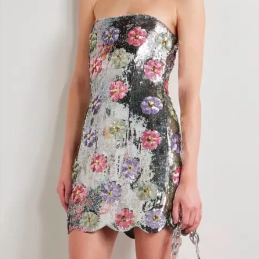 Brandon Maxwell flower mini dress